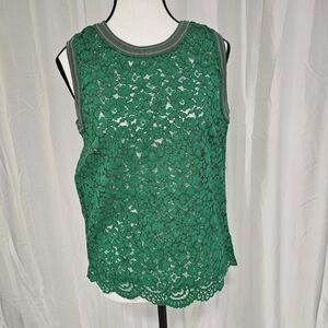 Moschino NWOT Green Lace Top Size 8